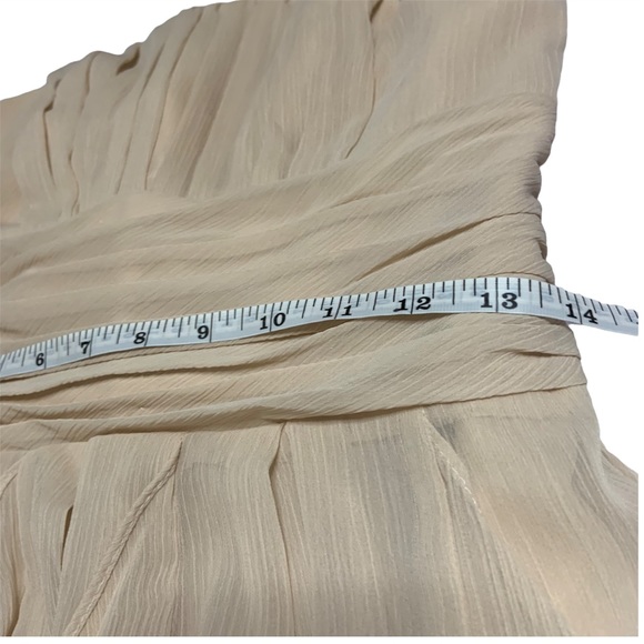 David’s Bridal Cream Chiffon Layered Skirt Formal Strapless Dress Bridesmaid 6 - Picture 11 of 15